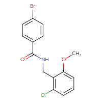 Chemical structure of 4-bromo-N-[(2-chloro-6-methoxyphenyl)methyl]benzamide - CSSB00053388562