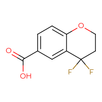 Chemical structure of 4,4-difluoro-3,4-dihydro-2H-1-benzopyran-6-carboxylic acid - CSSB00010960706