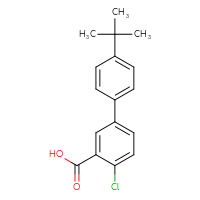 Chemical structure of 4'-tert-butyl-4-chloro-[1,1'-biphenyl]-3-carboxylic acid - CSSB00020631454