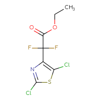 Chemical structure of ethyl 2-(2,5-dichloro-1,3-thiazol-4-yl)-2,2-difluoroacetate - CSSB02495365353