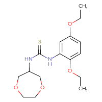 Chemical structure of 3-(2,5-diethoxyphenyl)-1-(1,4-dioxepan-6-yl)thiourea - CSSB00221397701