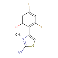 Chemical structure of 4-(2,4-difluoro-6-methoxyphenyl)-1,3-thiazol-2-amine - CSSB00102990593