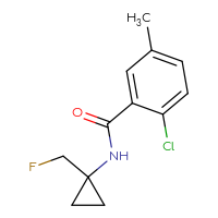 Chemical structure of 2-chloro-N-[1-(fluoromethyl)cyclopropyl]-5-methylbenzamide - CSSB06425409433