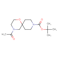 Chemical structure of tert-butyl 4-acetyl-1-oxa-4,9-diazaspiro[5.5]undecane-9-carboxylate - CSSB02059925724
