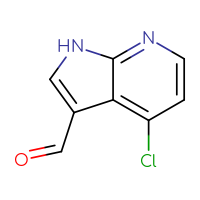 Chemical structure of 4-chloro-1H-pyrrolo[2,3-b]pyridine-3-carbaldehyde - CSSB00012000600