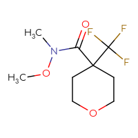Chemical structure of N-methoxy-N-methyl-4-(trifluoromethyl)oxane-4-carboxamide - CSSB01994268981