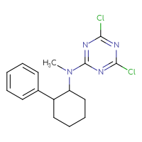 Chemical structure of 4,6-dichloro-N-methyl-N-(2-phenylcyclohexyl)-1,3,5-triazin-2-amine - CSSB21332146273