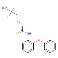 Chemical structure of 3-(3,3-difluorobutyl)-1-(2-phenoxyphenyl)thiourea - CSSB21432494612