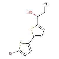 Chemical structure of 1-{5'-bromo-[2,2'-bithiophen]-5-yl}propan-1-ol - CSSB21246425860