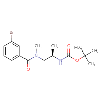 Chemical structure of tert-butyl N-[(2R)-1-[1-(3-bromophenyl)-N-methylformamido]propan-2-yl]carbamate - CSSB00159021980