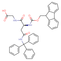 Chemical structure of 2-[(2S)-2-({[(9H-fluoren-9-yl)methoxy]carbonyl}amino)-3-[(triphenylmethyl)carbamoyl]propanamido]acetic acid - CSSB03221154770
