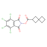 Chemical structure of 4,5,6,7-tetrachloro-1,3-dioxo-2,3-dihydro-1H-isoindol-2-yl spiro[3.3]heptane-2-carboxylate - CSSB20270129085
