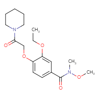 Chemical structure of 3-ethoxy-N-methoxy-N-methyl-4-[2-oxo-2-(piperidin-1-yl)ethoxy]benzamide - CSSB00393957928