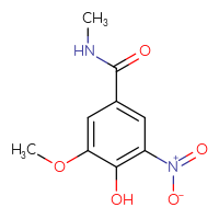 Chemical structure of 4-hydroxy-3-methoxy-N-methyl-5-nitrobenzamide - CSSB00941589882