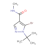 Chemical structure of 5-bromo-1-tert-butyl-N-methyl-1H-pyrazole-4-carboxamide - CSSB00103310366