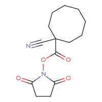 Chemical structure of 2,5-dioxopyrrolidin-1-yl 1-cyanocyclooctane-1-carboxylate - CSSB20269748763