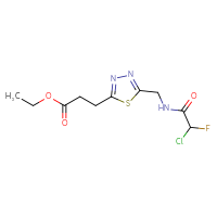 Chemical structure of ethyl 3-{5-[(2-chloro-2-fluoroacetamido)methyl]-1,3,4-thiadiazol-2-yl}propanoate - CSSB21332117767