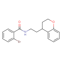 Chemical structure of 2-bromo-N-[2-(3,4-dihydro-2H-1-benzopyran-4-yl)ethyl]benzamide - CSSB01042569788