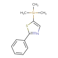 Chemical structure of 2-phenyl-5-(trimethylsilyl)-1,3-thiazole - CSSB21103687368