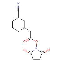 Chemical structure of 2,5-dioxopyrrolidin-1-yl 2-(3-cyanocyclohexyl)acetate - CSSB20270079171