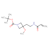 Chemical structure of tert-butyl 3-methoxy-3-[2-(prop-2-enamido)ethyl]azetidine-1-carboxylate - CSSB00153903298
