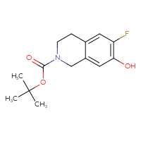 Chemical structure of tert-butyl 6-fluoro-7-hydroxy-1,2,3,4-tetrahydroisoquinoline-2-carboxylate - CSSB00135312557