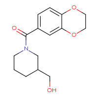 Chemical structure of [1-(2,3-dihydro-1,4-benzodioxine-6-carbonyl)piperidin-3-yl]methanol - CSSB00016992892