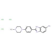 Chemical structure of 2-[4-(4-methylpiperazin-1-yl)phenyl]-1H-1,3-benzodiazol-6-amine trihydrochloride - CSSB15082355451