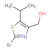 Chemical structure of [2-bromo-5-(propan-2-yl)-1,3-thiazol-4-yl]methanol - CSSB20813973886