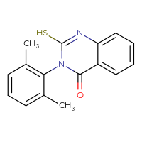 Chemical structure of 3-(2,6-dimethylphenyl)-2-sulfanyl-3,4-dihydroquinazolin-4-one - CSSB00000682619