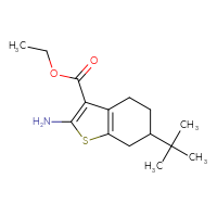 Chemical structure of ethyl 2-amino-6-tert-butyl-4,5,6,7-tetrahydro-1-benzothiophene-3-carboxylate - CSSB00020594774