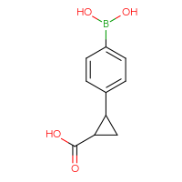 Chemical structure of 2-[4-(dihydroxyboranyl)phenyl]cyclopropane-1-carboxylic acid - CSSB14898422524