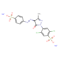 Chemical structure of disodium 2,5-dichloro-4-{3-methyl-5-oxo-4-[2-(4-sulfonatophenyl)diazen-1-yl]-4,5-dihydro-1H-pyrazol-1-yl}benzene-1-sulfonate - CSSB00159269624