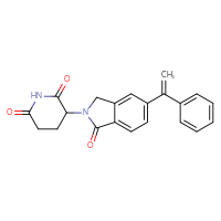 Chemical structure of 3-[1-oxo-5-(1-phenylethenyl)-2,3-dihydro-1H-isoindol-2-yl]piperidine-2,6-dione - CSSB06584989869