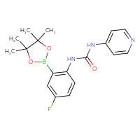 Chemical structure of 3-[4-fluoro-2-(4,4,5,5-tetramethyl-1,3,2-dioxaborolan-2-yl)phenyl]-1-(pyridin-4-yl)urea - CSSB21245995297