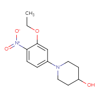 Chemical structure of 1-(3-ethoxy-4-nitrophenyl)piperidin-4-ol - CSSB00000760298