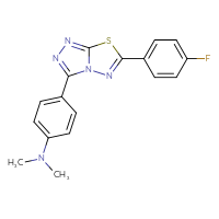Chemical structure of 4-[6-(4-fluorophenyl)-[1,2,4]triazolo[3,4-b][1,3,4]thiadiazol-3-yl]-N,N-dimethylaniline - CSSB00121624214