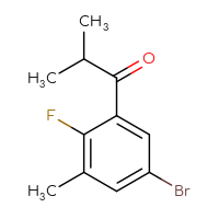 Chemical structure of 1-(5-bromo-2-fluoro-3-methylphenyl)-2-methylpropan-1-one - CSSB00055739725