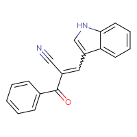 Chemical structure of 2-benzoyl-3-(1H-indol-3-yl)prop-2-enenitrile - CSSB02125605311