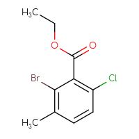 Chemical structure of ethyl 2-bromo-6-chloro-3-methylbenzoate - CSSB00029732874