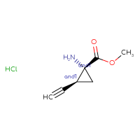 Chemical structure of rac-methyl (1R,2S)-1-amino-2-ethynylcyclopropane-1-carboxylate hydrochloride - CSSB21291559879