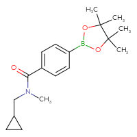 Chemical structure of N-(cyclopropylmethyl)-N-methyl-4-(4,4,5,5-tetramethyl-1,3,2-dioxaborolan-2-yl)benzamide - CSSB02522231834