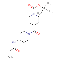 Chemical structure of tert-butyl 4-[4-(prop-2-enamido)piperidine-1-carbonyl]piperidine-1-carboxylate - CSSB21332069252