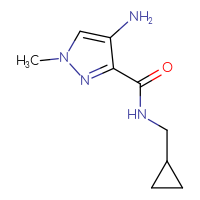 Chemical structure of 4-amino-N-(cyclopropylmethyl)-1-methyl-1H-pyrazole-3-carboxamide - CSSB00012263967