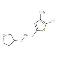 Chemical structure of [(5-bromo-4-methylthiophen-2-yl)methyl][(oxolan-3-yl)methyl]amine - CSSB00030945142