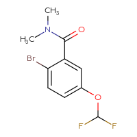 Chemical structure of 2-bromo-5-(difluoromethoxy)-N,N-dimethylbenzamide - CSSB02268878757