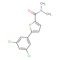 Chemical structure of 5-(3,5-dichlorophenyl)-N,N-dimethylthiophene-2-carboxamide - CSSB02007450038