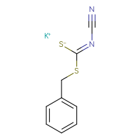 Chemical structure of potassium [(E)-(benzylsulfanyl)(cyanoimino)methyl]sulfanide - CSSB00015319732