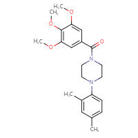 Chemical structure of 1-(2,4-dimethylphenyl)-4-(3,4,5-trimethoxybenzoyl)piperazine - CSSB00028232396