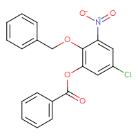 Chemical structure of 2-(benzyloxy)-5-chloro-3-nitrophenyl benzoate - CSSB00020606136